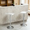 Roundhill Furniture Contemporary Chrome Air Lift Adjustable Swivel Stools with White Seat, Set of 2 - 3 of 3