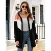 Coolmee Hooded Cardigan for Women Oversized Sweatshirt Fuzzy Fleece Blanket Hoodie Jacket with Front Button Down - 2 of 4