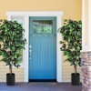 Costway 6 Ft Artificial Ficus Silk Tree Home Living Room Office Decor Wood Trunks - 4 of 4