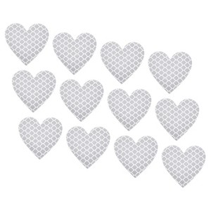 Unique Bargains Waterproof High-Visibility Warning Adhesive Reflective Heart Stickers 1.61" x 1.57" 12 Pcs - 1 of 4