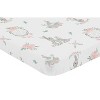 Sweet Jojo Designs Girl Baby Fitted Mini Crib Sheet Bunny Floral Pink and Grey - 2 of 4