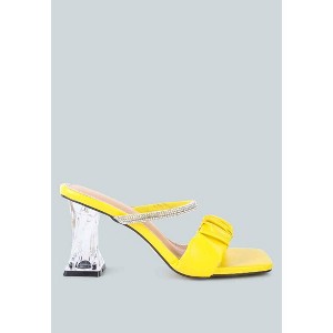 Date Look Clear Heel Rhinestone Sandals - 1 of 4
