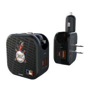 MLB Cooperstown East Teams Text Backdrop 18-Watt 2 in 1 USB A/C Charger - 1 of 3