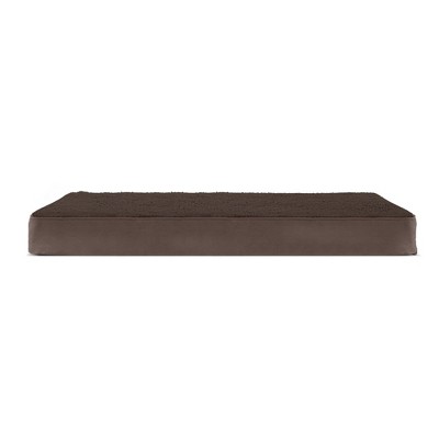 Large Espresso Orthopedic Terry Suede Pet Bed