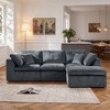 KWPZQEB 110.2" Modern L-Shape Sofa, Chenille Floor Modular Sofa with 2 Pillows, 4 Seater Couches Sofa with Deep Seat for Living Room - 3 of 4