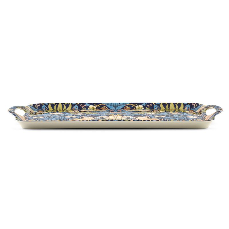 Pimpernel Morris and Co Strawberry Thief Blue Melamine Handled Tray - 19.25" x 11.5", 3 of 5