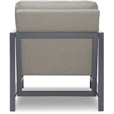 Russell Bronze Metal Frame Accent Chair in Grey