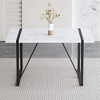 NicBex 55.1" Modern Rectangular Wood Dining Table 1.5" Thick Engineered Wood Tabletop with Metal Legs for Kitchen - 3 of 4