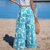 Women's Boho Floral Print Wide Leg Beach Cover Up Pants - Cupshe - 4 of 4