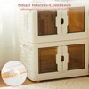 JIONJOY White Folding Organizer Stackable Plastic Storage Bins with Lids, Wheels, for Closet & Clothing - 3 of 4