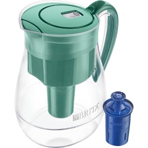 Brita Large 10 Cup BPA Free Water Pitcher with 1 Longlast Filter - Green