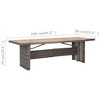 vidaXL Outdoor Dining Table Garden Patio Table Solid Wood Acacia PE Rattan - 4 of 4