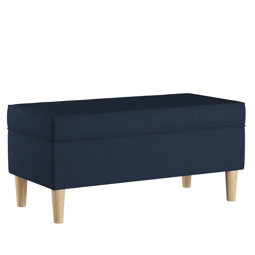 Photos - Chair Skyline Furniture Jaxson Storage Bench Linen Navy Furniture