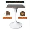 LeisureMod Verve 24" Sqaure Dining Table - Modern MDF Top with White Pedestal Base Accent Cafe Table for Kitchen, Home, and Cafes - 4 of 4