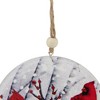Northlight 4" Red Cardinals on Berry Branches Christmas Ornament Wooden Disc - 3 of 4