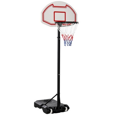 Soozier Portable Basketball Hoop System Stand with 29in Backboard, Wheels, Height Adjustable 6FT-8FT for Indoor Outdoor Use