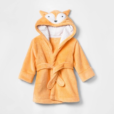 Baby Boys' Fox Plush Bath Robe - Cloud Island™ Orange 0-9M