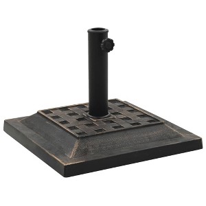 VidaXL Parasol Base Square Polyresin 26.5 lb Bronze - 1 of 4