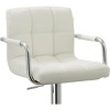 PAGED Counter Height Bar Stools White Upholstered Adjustable Counter Stools with Sturdy Base for Home Pub - 4 of 4