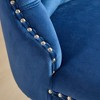 Okak Counter Bar Stools Set of 2, Modern Velvet Upholstery with Button Tufting & Rivet Trim, Brushed Nickel Metal Base for Kitchen Island - 3 of 4