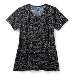 Zoe and Chloe Zoe+Chloe Performance V-Neck Print Scrub Top - 1 of 1