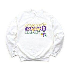 Simply Sage Market Women's Graphic Sweatshirt Mardi Stacked Cursive - 1 of 3
