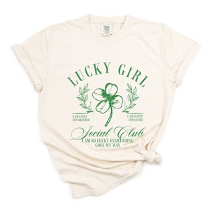 Lucky Girl Social Club Clover - Women's Garment Dyed Graphic T-Shirt - 1 of 4