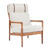 Mid-Century Accent Armchair Duo – High-Back Solid Wood Frame, Lounge Chairs for Living Room, Bedroom or Reading Nook - 4 of 4