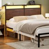 WOWLIVE Twin/Full/Queen/King Size Bed Frame with LED Light and Charging Station, Metal Frame with Storage Headboard, Large Storage Space - 2 of 4