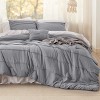Bedsure | 3/4 Pcs Pinch Pleat Bed Solid Comforter &  Pillowcases Bedding Set - 2 of 4