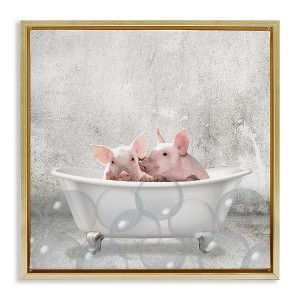 Stupell Industries Baby Piglets Bath Time, 25" x 25" - 1 of 4