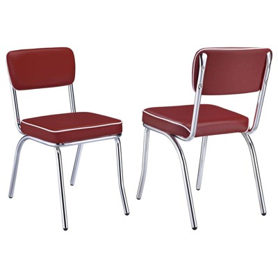 Coaster Set of 2 Retro Upholstered Open Back Side Chairs