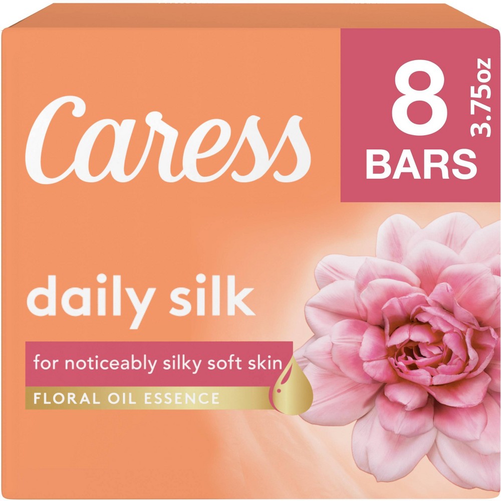 Photos - Shower Gel Caress Daily Silk White Peach & Orange Blossom Scent Bar Soap - 8pk - 3.75