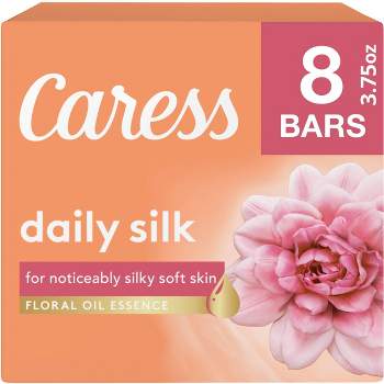 Caress Daily Silk White Peach & Orange Blossom Scent Bar Soap - 8pk - 3.75oz each