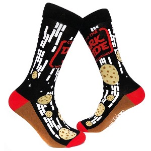 Crazy Dog T-Shirts Come To The Dark Side We Have Cookies Socks Funny Sci Fi Movie Footwear (Black) - Mens (7-12) - 1 of 4