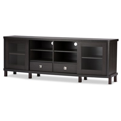 Walda Wood Cabinet With 2 Sliding Doors And 2 Drawers Tv Stand