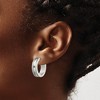 Black Bow Jewelry 8mm Laser Cut and Polished Stainless Steel Hinged Hoops - 22mm - 3 of 4