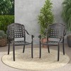 Tangkula 2 Pieces Cast aluminum patio chair bistro dining chair outdoor cast aluminum chair - 4 of 4