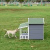 Lirago 47"W x 23.5"D x 35"H Gray Dog Crate Furniture End Table with Divider Large Indoor Kenne Double Doors - 3 of 4