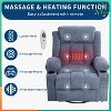 Recliner Rocking Chairs with Massage and Heat, Wide Comfy Sofa Couch with Side Pockets and Cup Holder for Bedroom - 4 of 4