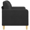 vidaXL Modern 2-Seater Sofa in Black Fabric with Comfortable Padded Seats and Metal Frame for Living Room or Office - 3 of 4