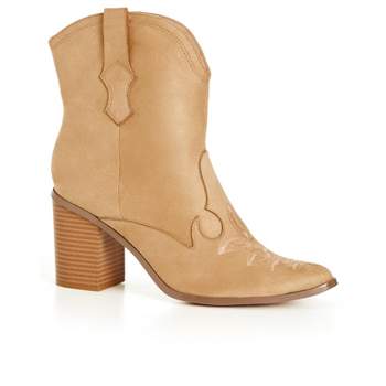 Women's Wide Fit Elodie Mid Boot - toffee |   CITY CHIC
