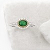 Ross-Simons 0.70 Carat Emerald and .50 ct. t.w. White Zircon Ring in Sterling Silver With 14kt Yellow Gold Size 10 - 4 of 4