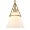 Possini Euro Design Casmere Gold Mini Pendant Light 7 1/2" Wide Modern White Glass Cone Shade for Dining Room House Foyer Kitchen Island Entryway Home - 3 of 4