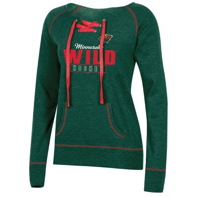 NHL Minnesota Wild Women's Center Ice Open Neck Fleece Sweatshirt - S