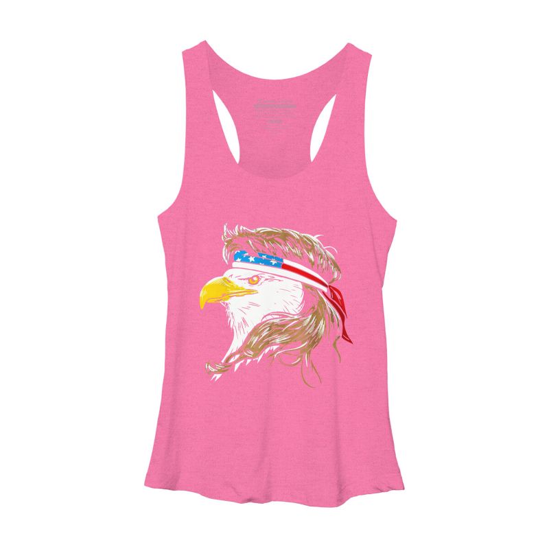 Women's Design By Humans July 4th Eagle Mullet American Flag By corndesign Racerback Tank Top, 1 of 3