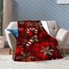 Lomsoe Luxury Flannel Blanket - Red Christmas Theme with Snowflakes, Candy Canes & Holly - All-Season Cozy Gift. - 3 of 4