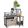 Hidden Litter Box Furniture, Cat Litter Box Enclosure Furniture with Flower Stand Corner - 2 of 4