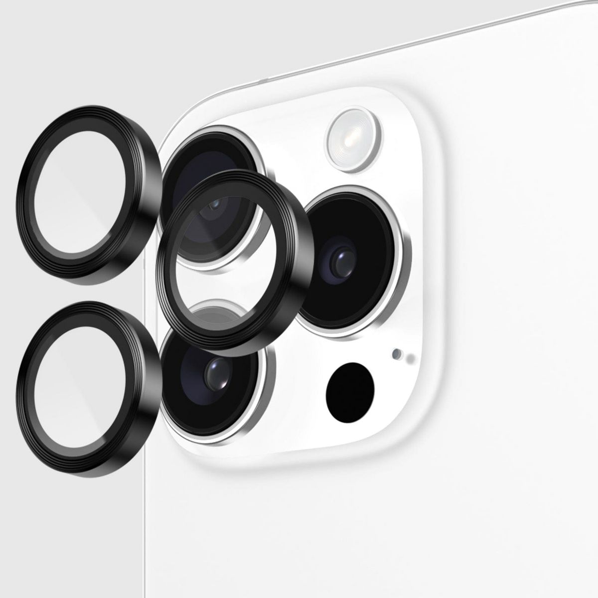 Pelican Apple iPhone 16 Series Aluminum Rings Camera Lens Protector - Black - thumbnail 2