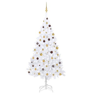 vidaXL Artificial Christmas Tree Green, shiny gold, matte gold, bronze - 1 of 4